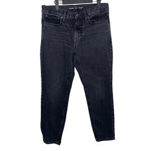 Old Navy Jeans Mens Size 32x30 Black Faded Straight Taper Denim Dark Wash